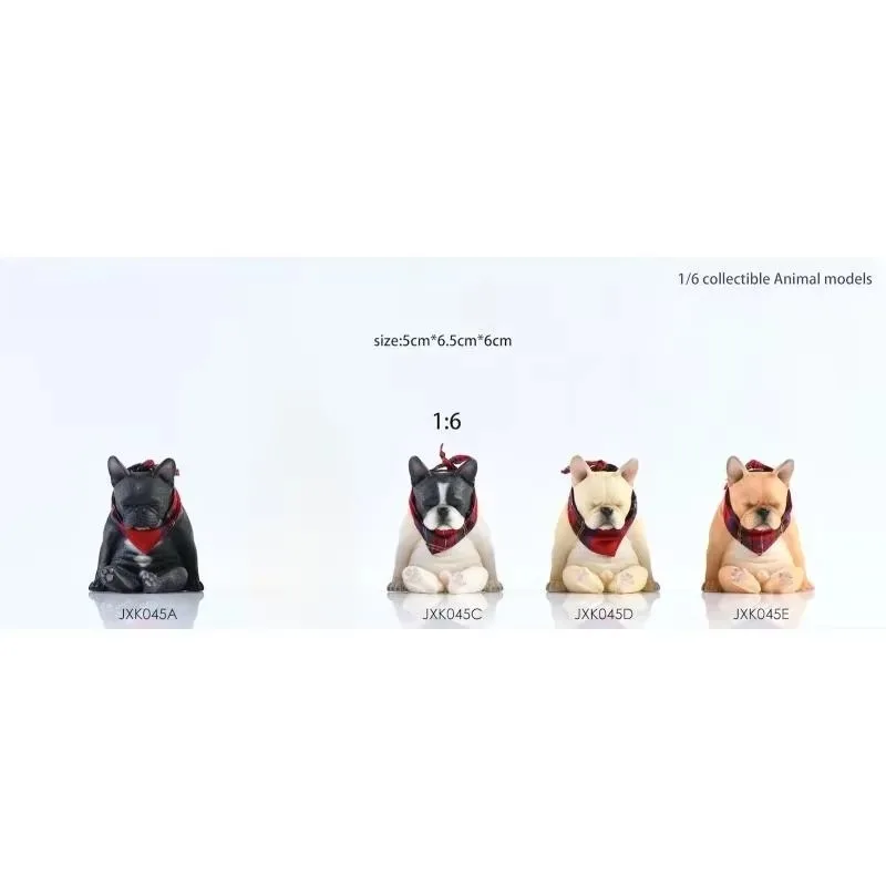 JXK 1/6 Scale JXK045 French Bulldog Resin Decadent Animal Model for 12 Inch Pet Decoration Action Figures Collection