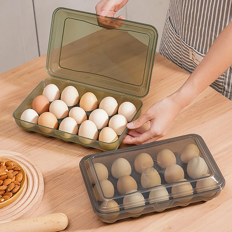 10/15 Grids Eggs Storage Box Plastic Transparent Portable Egg Fresh-keeping Case Refrigerator Storage Container Kitchen Tool