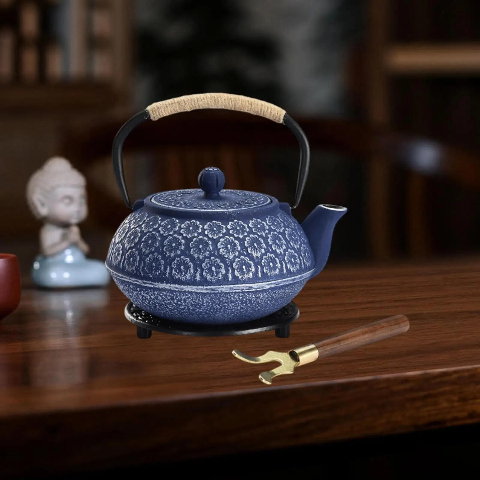 

Japanese Cast Iron Teapot Traditional 900ml for Tea Bags Loose Tea Hiking