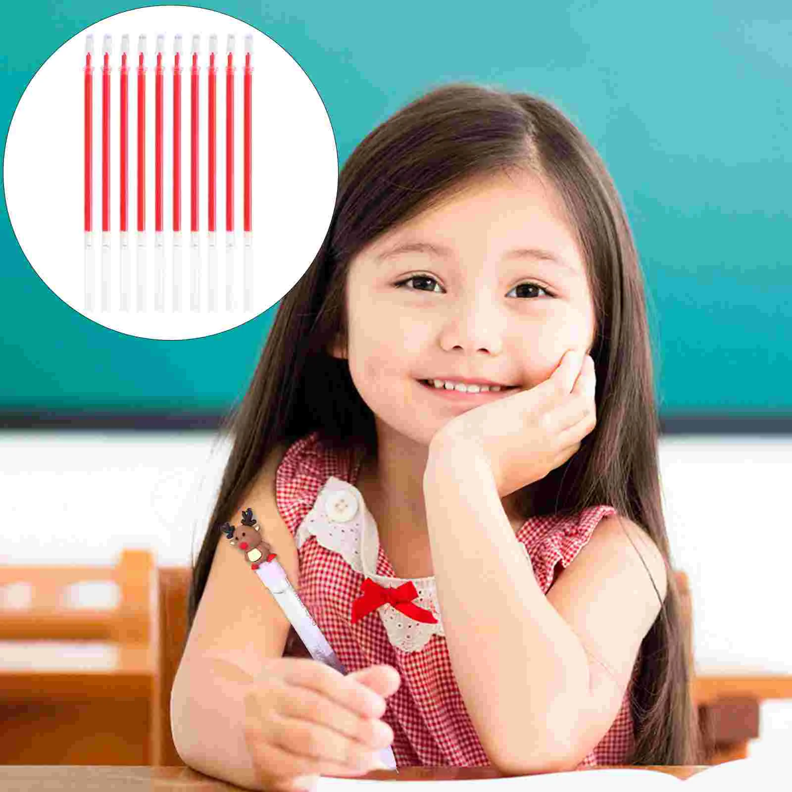 100 Pcs Refill Standard Gel Pens Ink Refills 05mm Full Needle Fast-drying Replacement Plastic