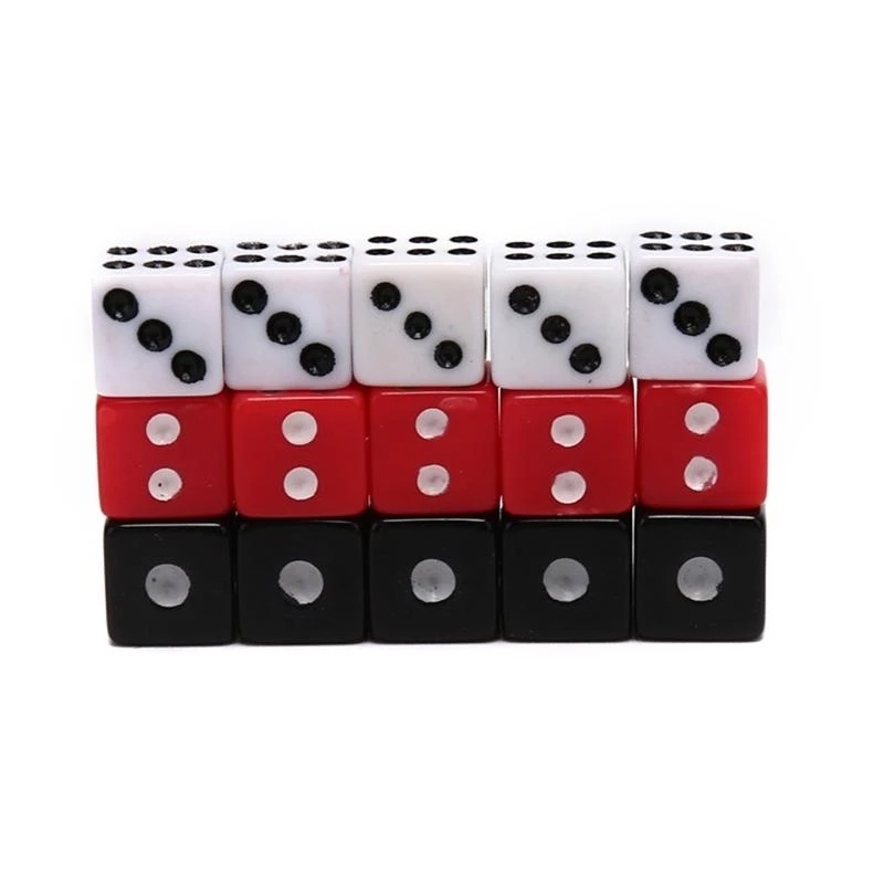 U2JB 100pcs 8mm 0.31in Digital 6 Side Acrylic Puzzle Toy Toy Toy Toy