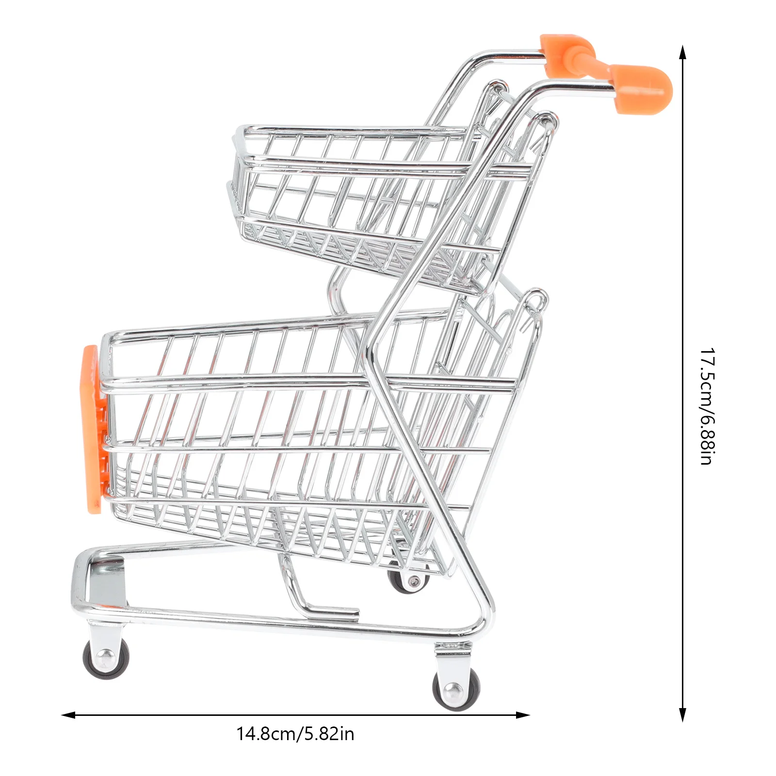 Mini Shopping Cart Supermarket Trolley Desktop Small Handcart Storage Organizer Container Decorative for Office Home School