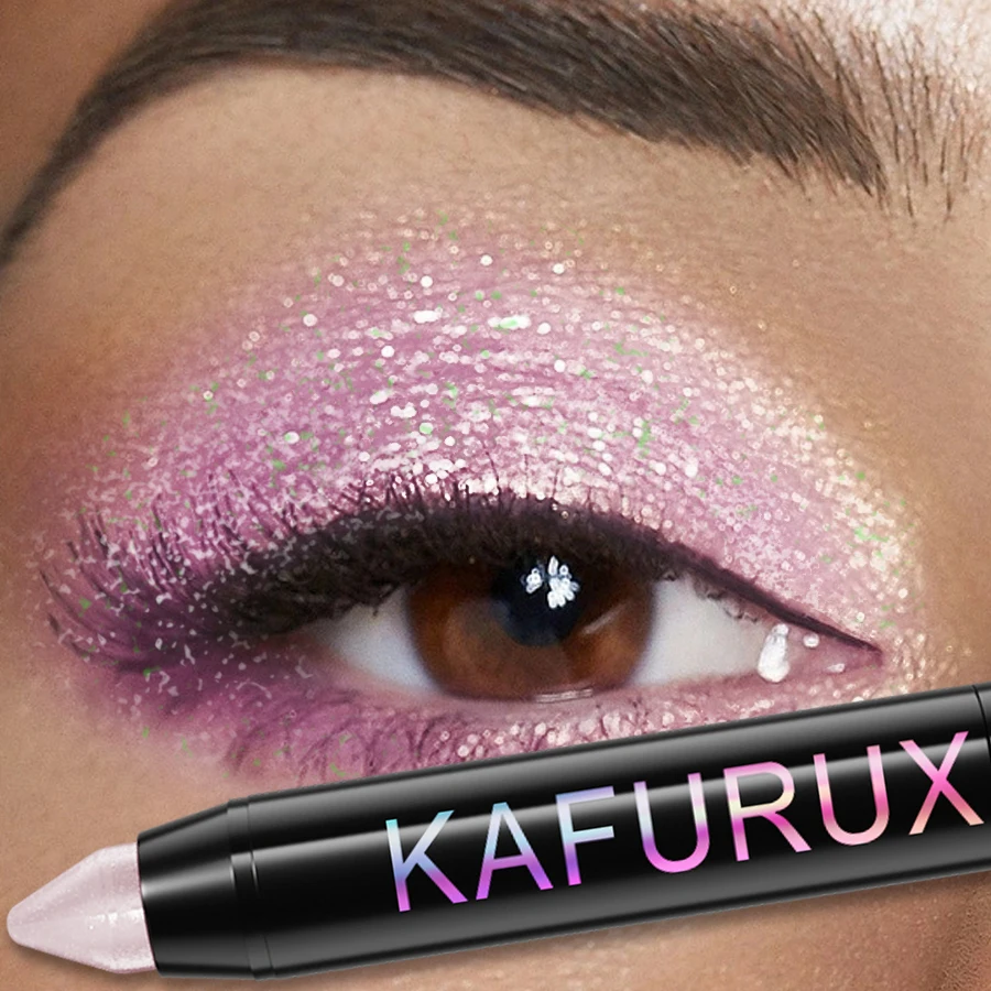 6 Colors Glitter Eye Shadow Stick Waterproof Non-smudging Pearl Shimmer Contouring Eye Korean Makeup Gifts High Pigment Brown