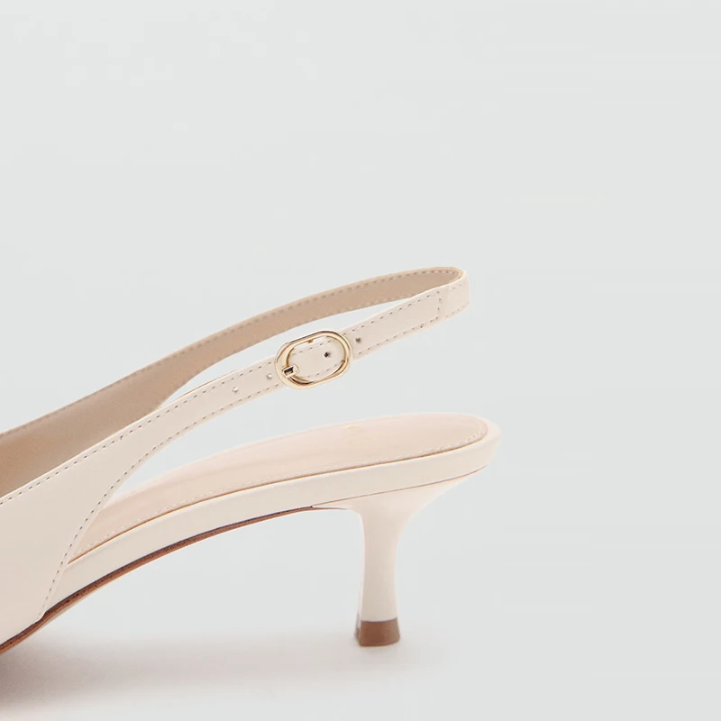 Sandalias de Moda Mango para Mujer, Verano 2026, Estilo Slip-On, Punta Abierta, Tacón Medio Elegante, Suela de Goma Cómoda