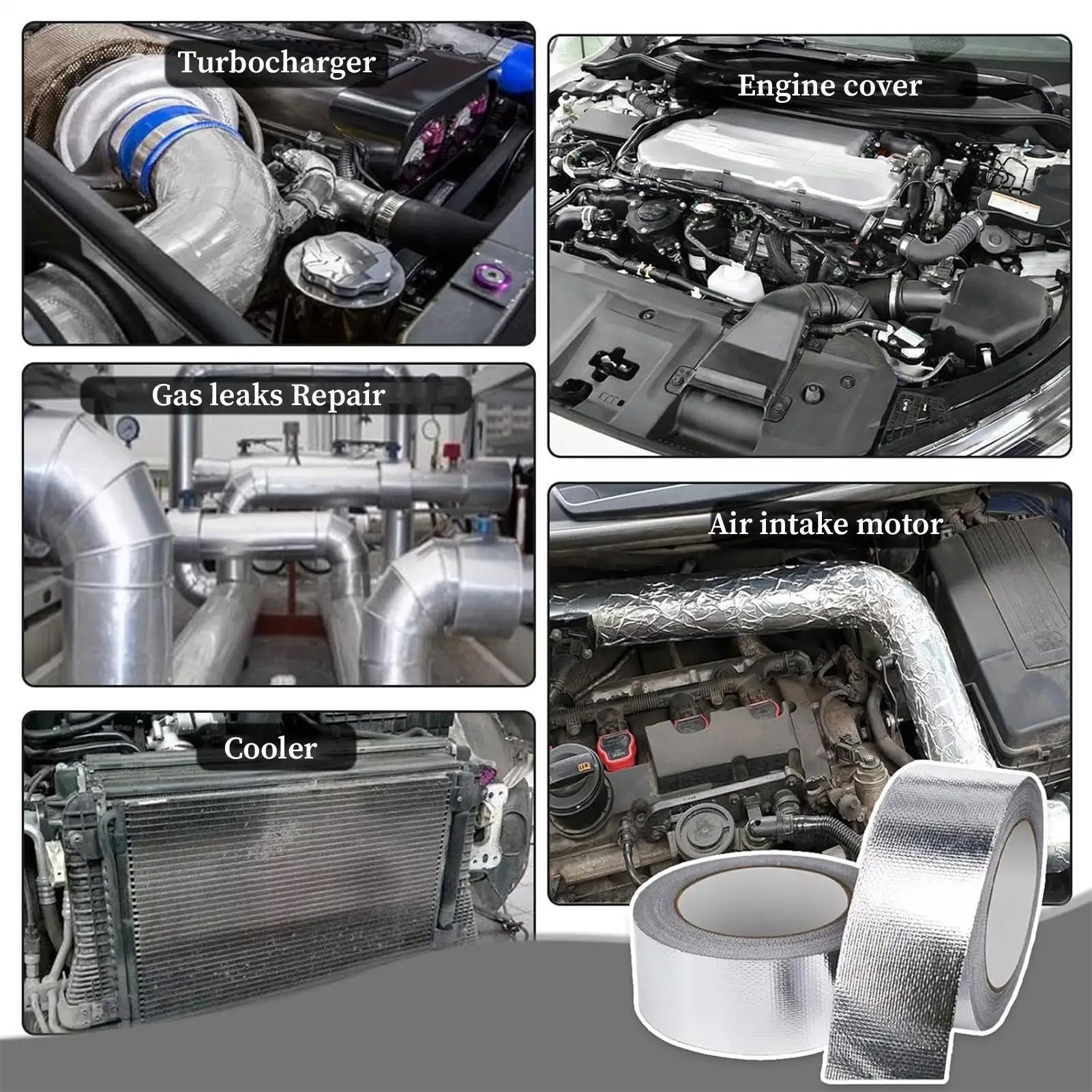 

Клейкая лента для изоляции выхлопной трубы с 20-мя стяжками из нержавеющей стали, сверхмощная лента для выхлопной системы для автомобиля, мотоцикла, двигателя HVAC