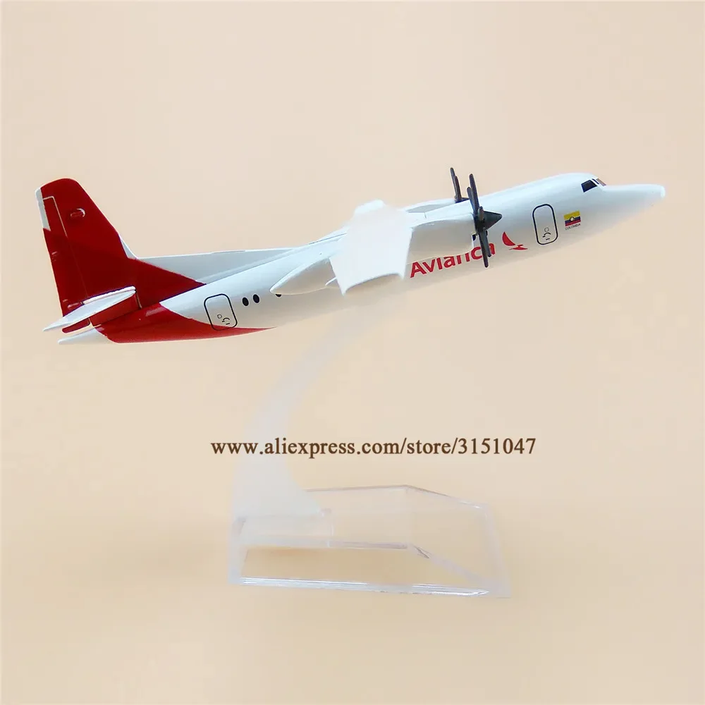 

16cm Air White Colombia Avianca Fokker F-50 FOK F50 Airlines Plane Model Alloy Metal Diecast Model Airplane Aircraft Airways