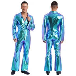 70s Disco Jumpsuit Costumes For Women Men Retro Disco Hippie Music Festival Cosplay Costume Halloween Jazz Party Fancy Dress