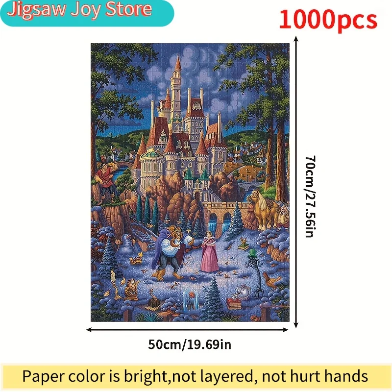 จิ๊กซอว์ 1000 ชิ้น ปราสาทเบลล์จากเรื่องโฉมงามกับเจ้าชายอสูร ตัวการ์ตูนแขวนผนัง สำหรับผู้ใหญ่ เกมเสริมสร้างความสัมพันธ์ในครอบครัว