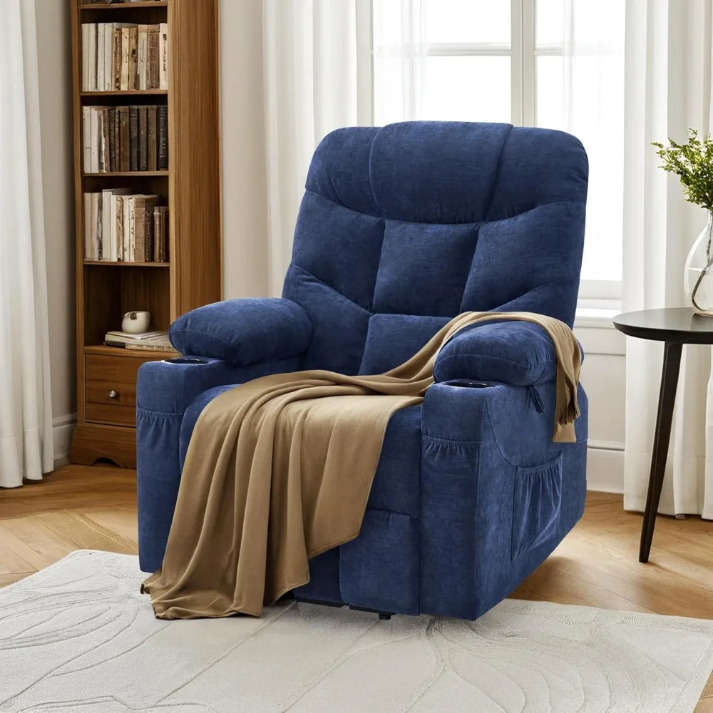 Power Lift Recliner Chair with Extended Footrest for Elderly People, Fabric 7287