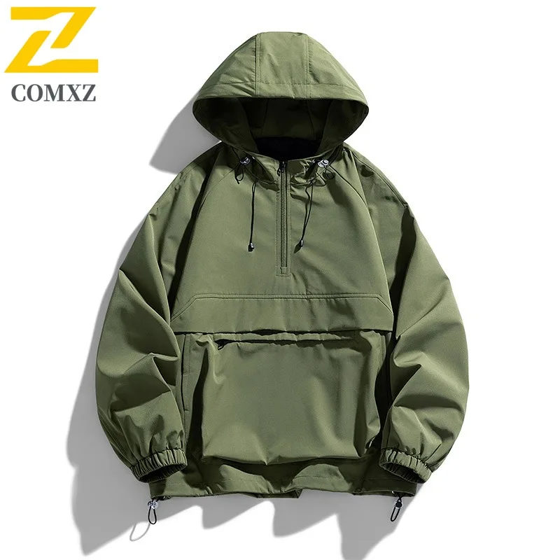 

COMXZ Мужская легкая ветровка, стильная однотонная водонепроницаемая уличная приключенческая велосипедная куртка для альпинизма, новая Chaqueta