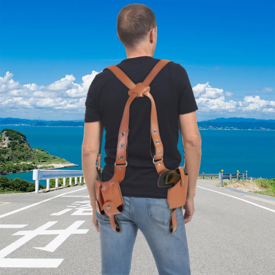 

Тактический ремень-кобура, сумка для пистолета с двойным плечом и подмышками, кобура для пистолета скрытого монтажа 1911, полевое снаряжение для улицы, натуральная кожа