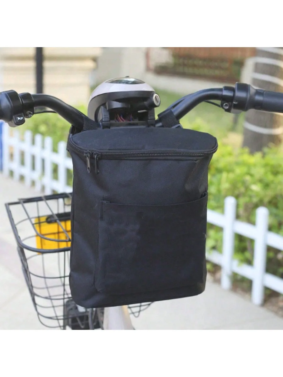 AliExpress NONE 1pcs Electric bike hanging bag with front zipper and handlebars, large capacity motorcycle three-dimensional storage bag