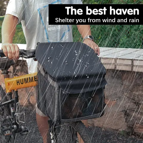 Wakytu cykelkorg för hundar Cykelryggsäck med framaxel, lämplig för cykling, hopfällbar. Resor för katter och små hundar. 8 best sales hundcykelkorg - №2