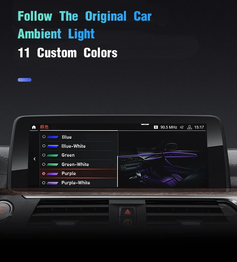 ICarsin G01 G02 Ambient Lighting Upgrade Kit for BMW X3 X4 2018 - 2023 Interior LED Light Trim Accessories Atmosphere Lamp