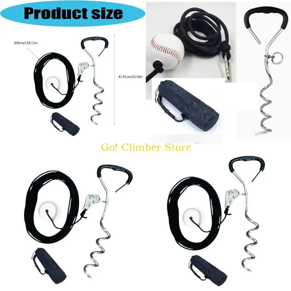 Q84C Cage Swing Trainer with Return Cord and Ball, Metal Support Stand and Carry Bag for Yard Baseball Work, Garage Use and Form
