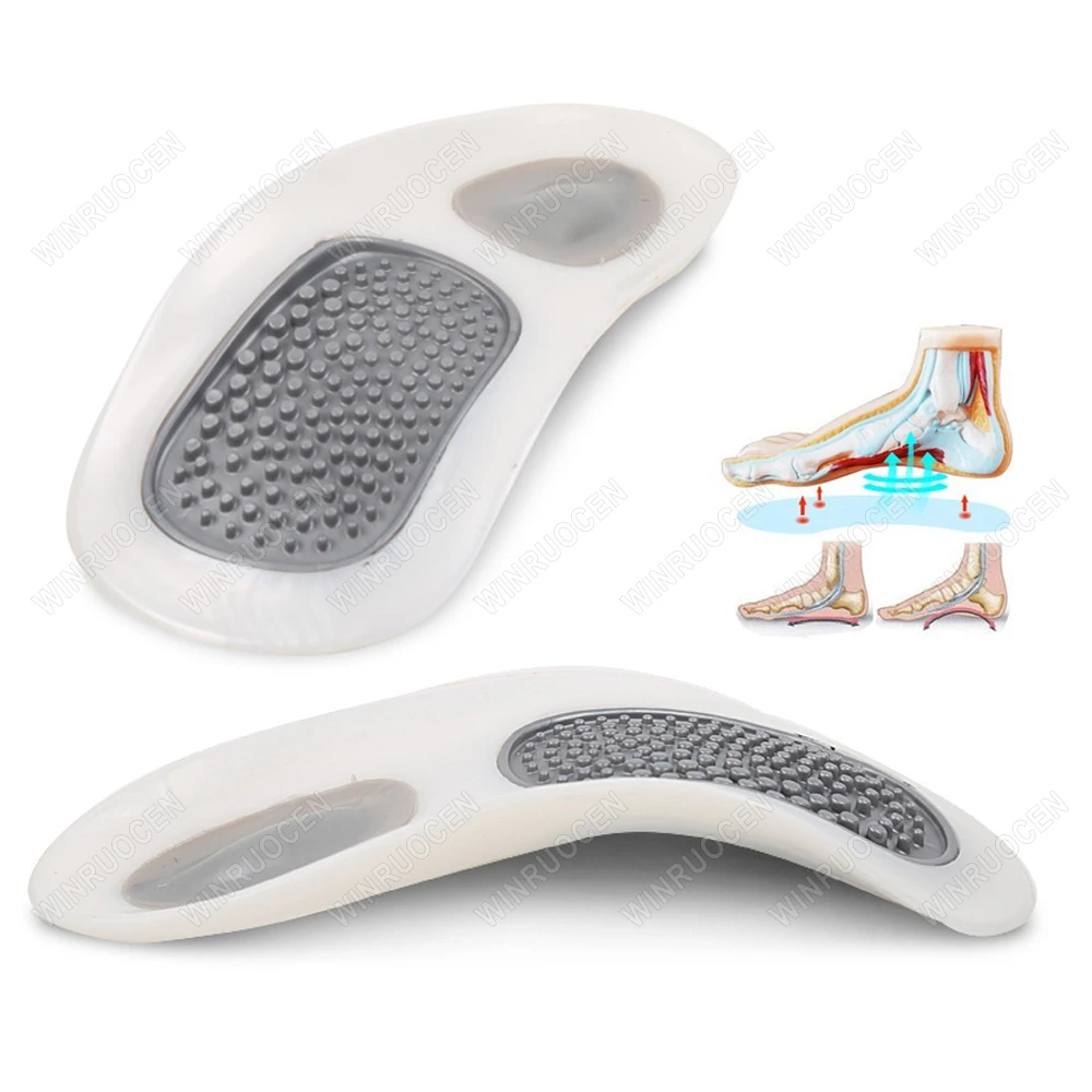 Half arch support orthopedic Insole Flat Foot correct 3/4 length orthotic Insoles insert shoe pad men women massage foot care