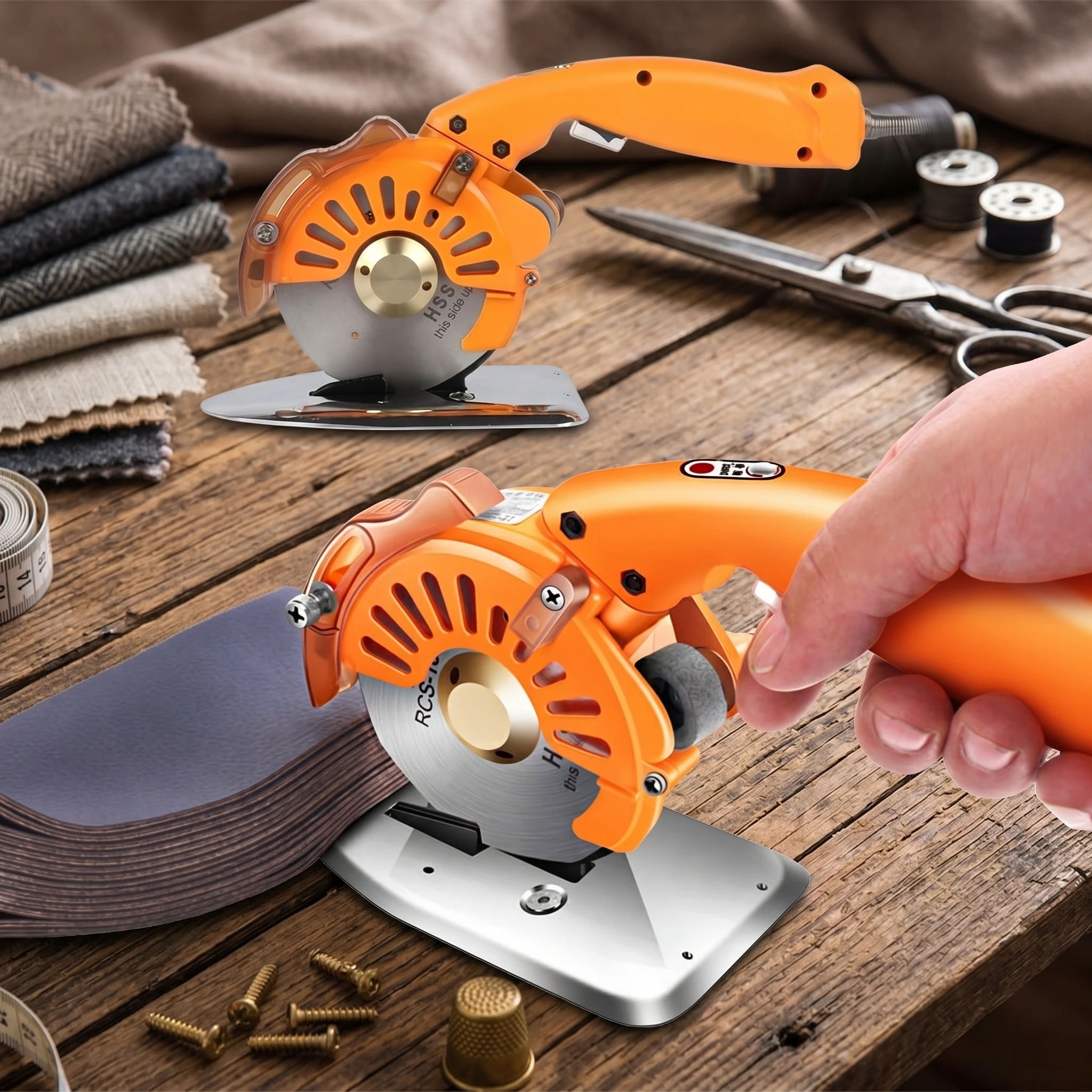 Electric Scissor Cutting Thickness Fabric Cutting Machine Paperboard Leather Plastic Trimmer Electric Rotary Cloth Cutter
