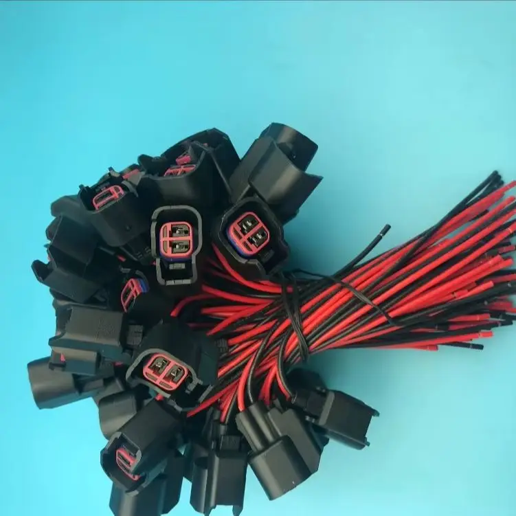 EV6 USCAR Fuel Injector wired plugs for Bosch female quick connectors wire harness