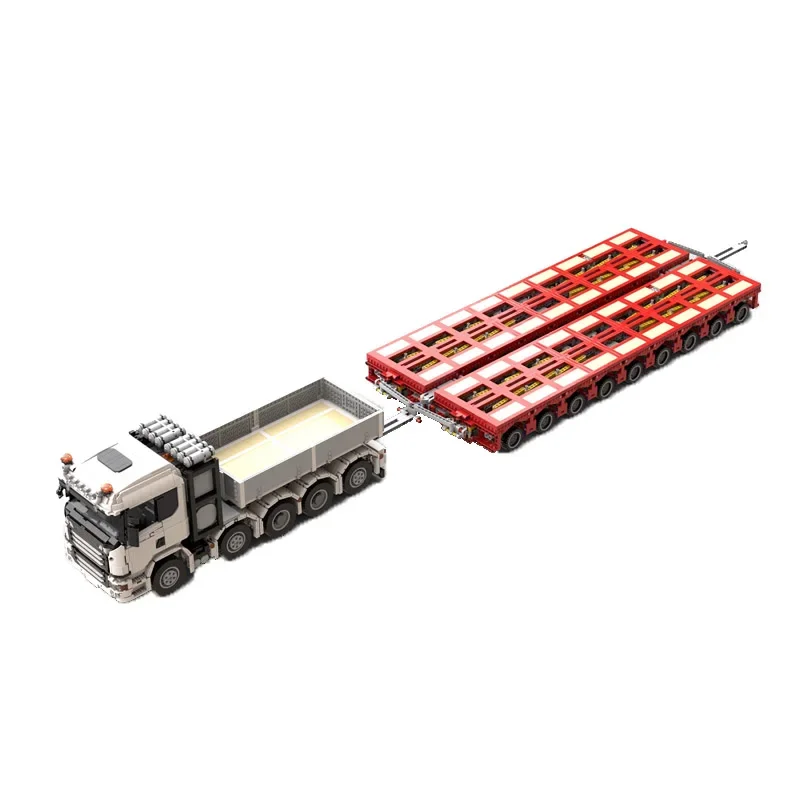 Classic MOC-57462 Building Block Truck Transportation Platform Drag Plate Truck Assembly 4384PCS Model Adult and Children\'s Gift