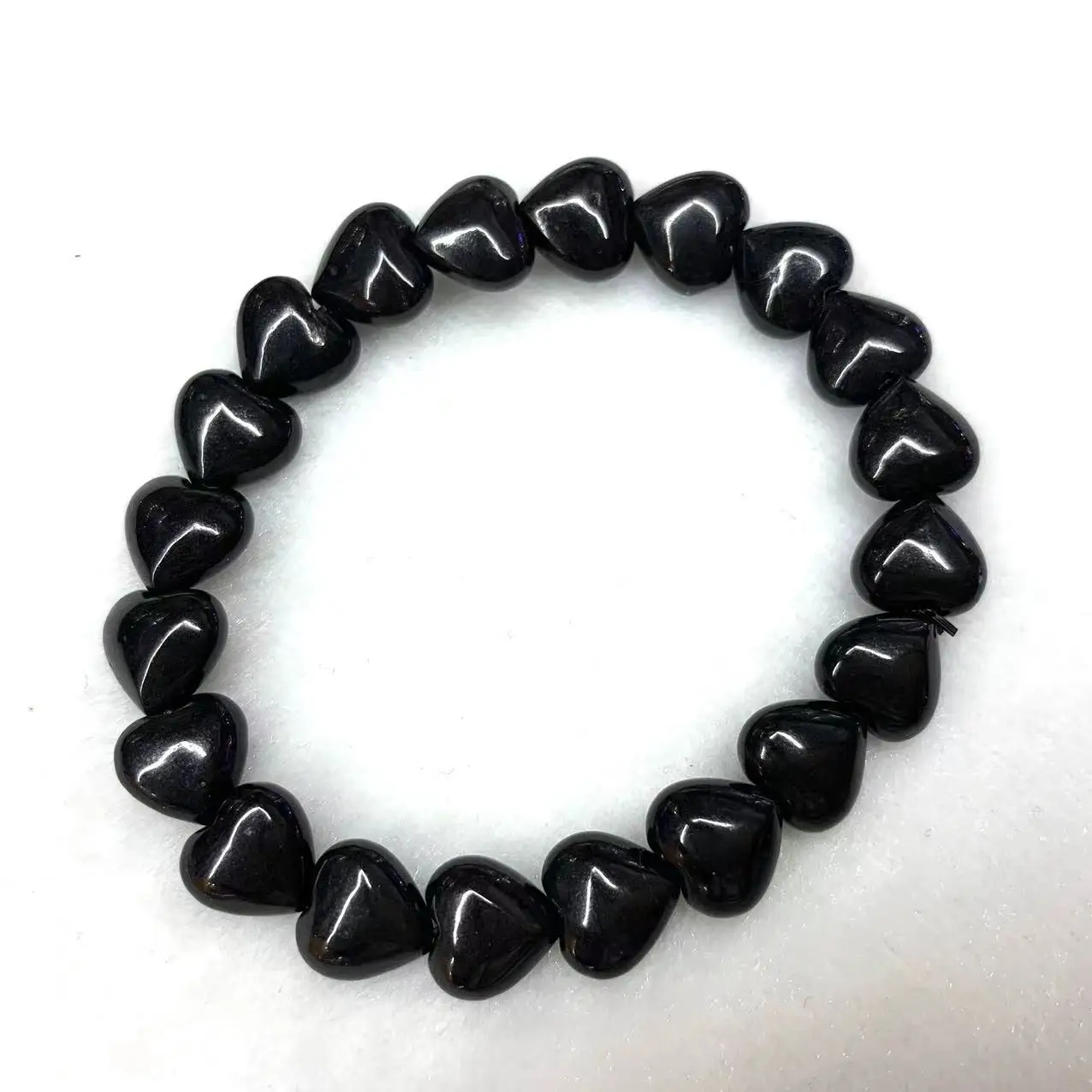 10mm 12mm Heart Shape Russian Shungite Bracelet Healing Energy Gemstone Jewelry For Woman For Gift Wholesale !