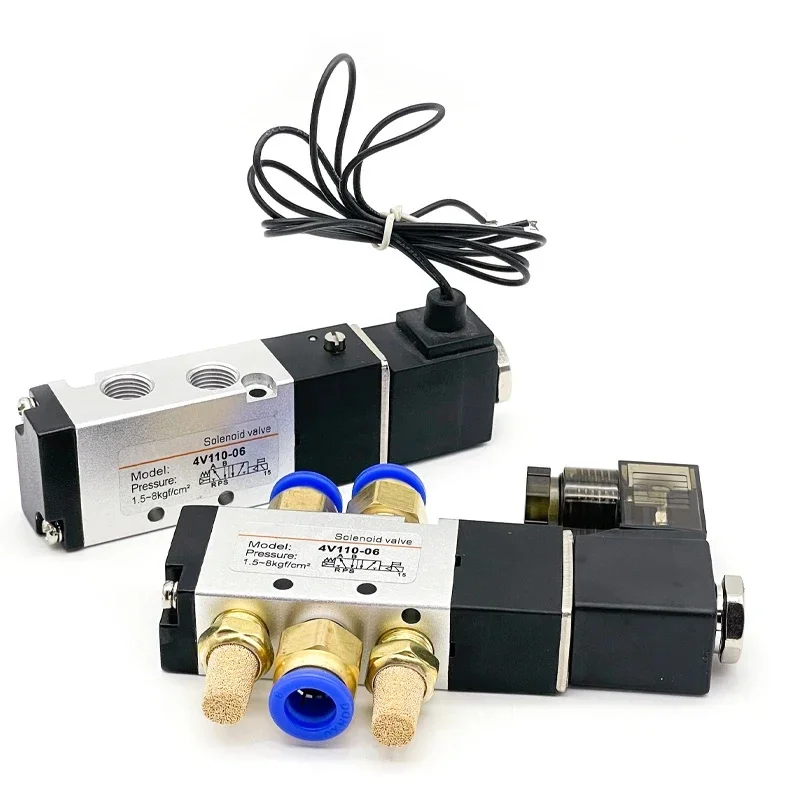 

Pneumatic 4V110-06 1/8 Air Solenoid Valve 5 Way Port 2 Position Gas Pneumatic Electric Magnetic Valves DC12V 24V 110V 220V