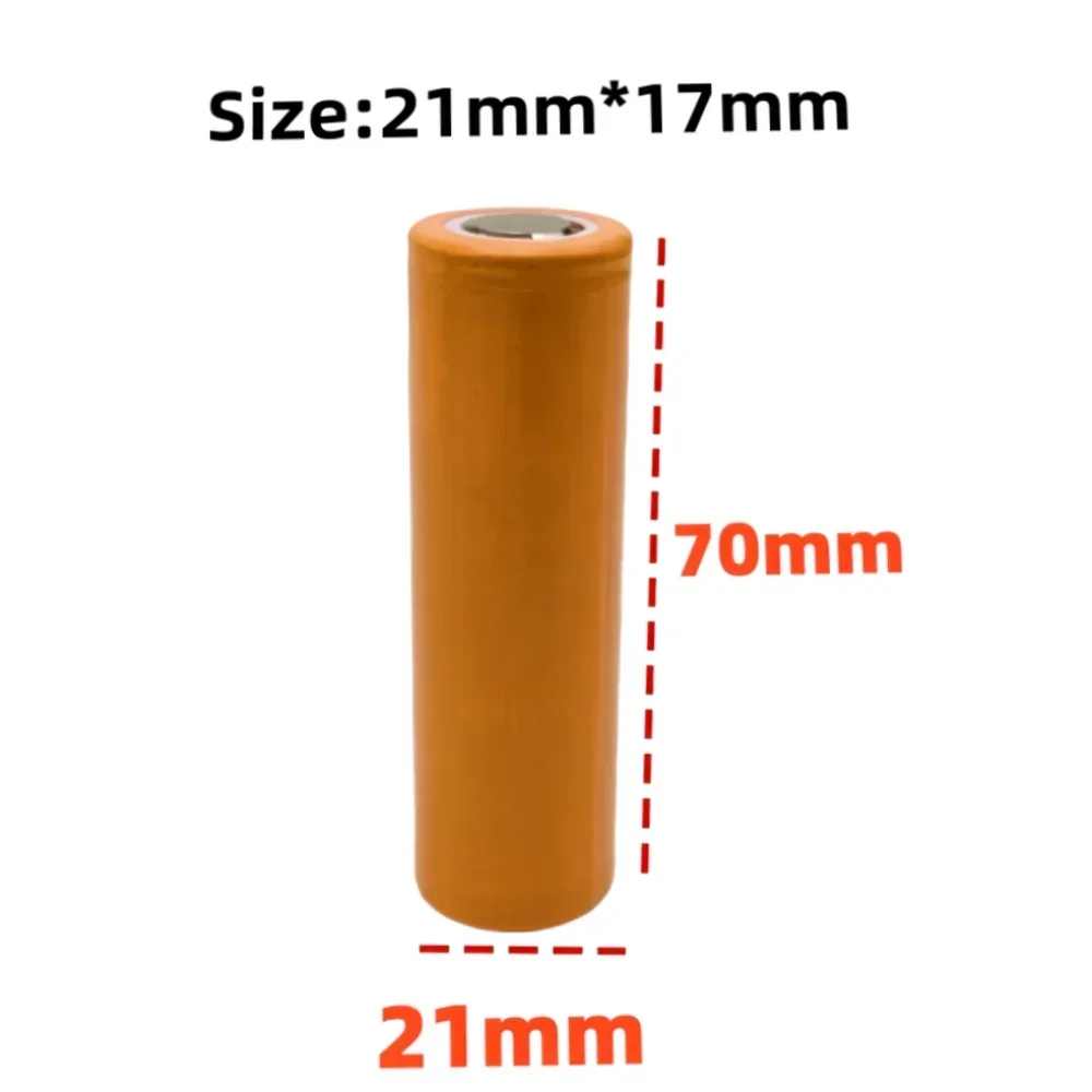 3.7V 21700 Rechargeable Battery 4000mAh Power Batteries 3C Discharge 21700 HD Cell Lithium Battery Applies to LED Flashlight.