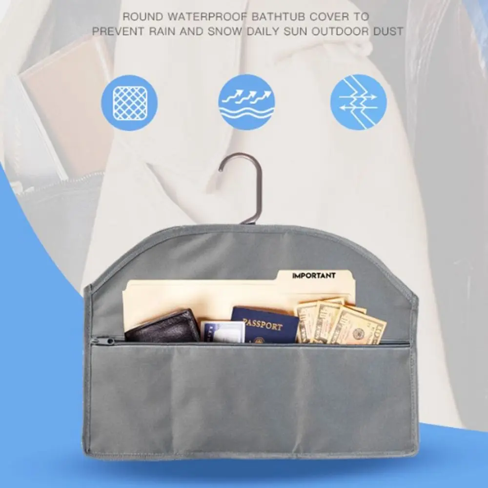 

Waterproof Hanger Diversion Safe Zipper Pouch Hidden Pocket Hide Pocket Safe Oxford Cloth Soft Valuables Storage Bag
