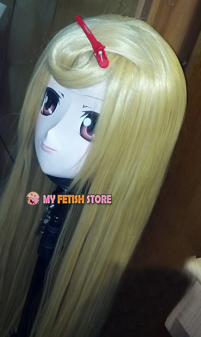 (KM118) Vestido cruzado de resina hecho a mano para mujer, máscara de muñeca Lolita con cabeza 3/4 para chica bonita, Cosplay de Anime japonés, máscara de Kigurumi para travesti