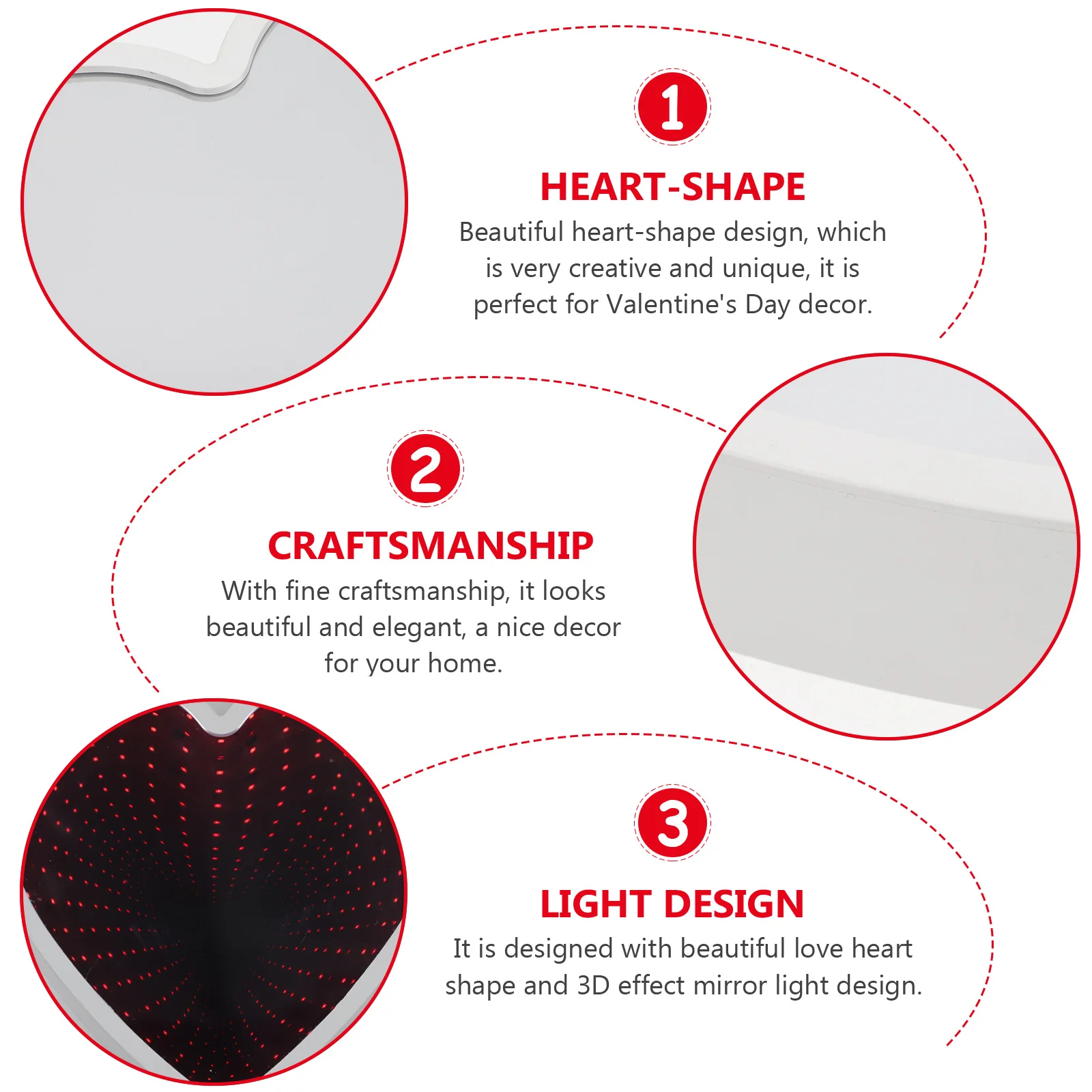 

Heart LED Night Light 3D Tunnel Mirror Love Heart Desktop Lamp Romantic Bedroom Table Lamp Night Light Adorn Home Desktop Decor