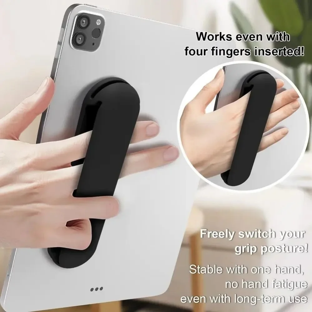 Support universel portable pour tablette, poignée à une main, support antidérapant avec ventouse et sangle de maintien pour tablette