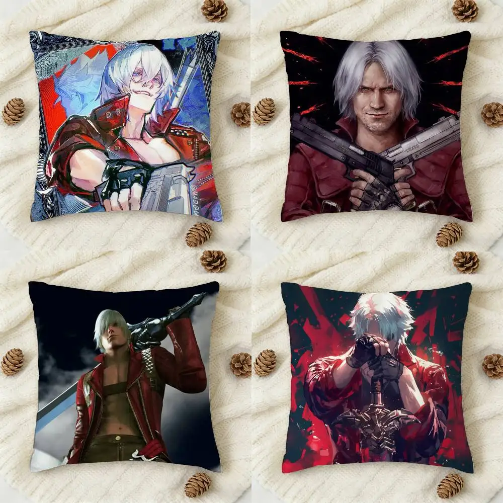

D-Dante D-Devil May Cry 5 Double-sided Printed Square Decorative Cushion Cover for Sofa Living Room Home Decor