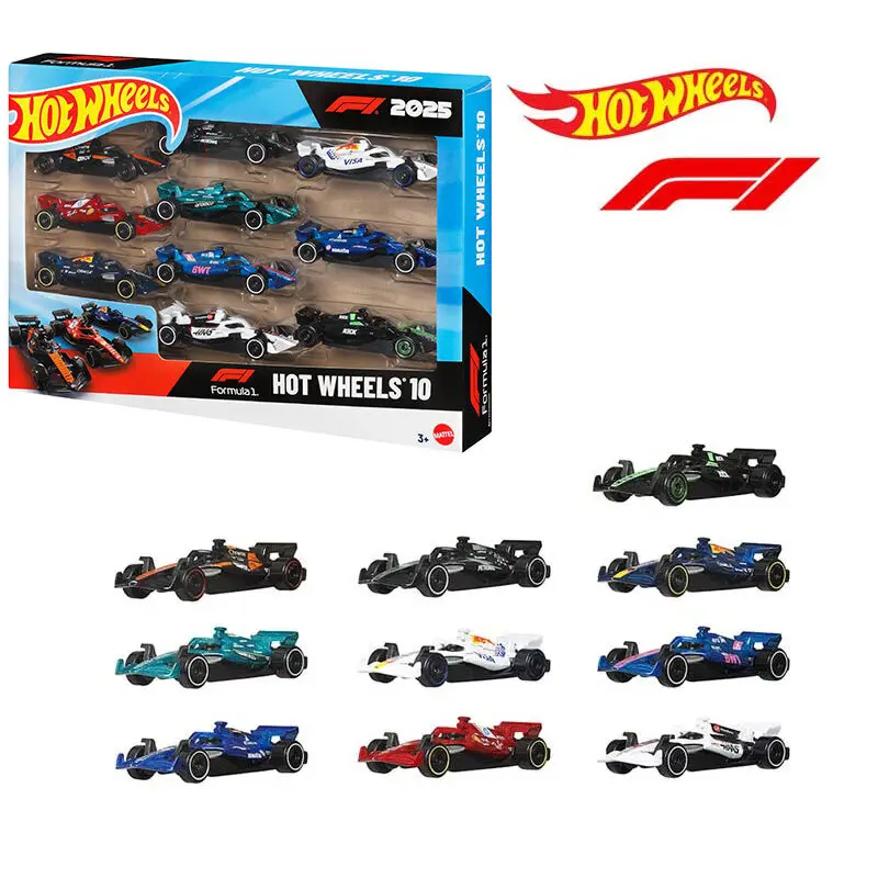 ホットウィール-jmm24-f1-レーシング-ダイキャストカー-10-個セット-フェラーリ-レッドブル-メルセデス-ダイキャストモデルカー-コレクション-おもちゃ