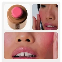 Fard à joues en poudre de marque, rouge à lèvres hydratant en stick, gloss naturel pour les lèvres et les joues, application facile et colorée 6