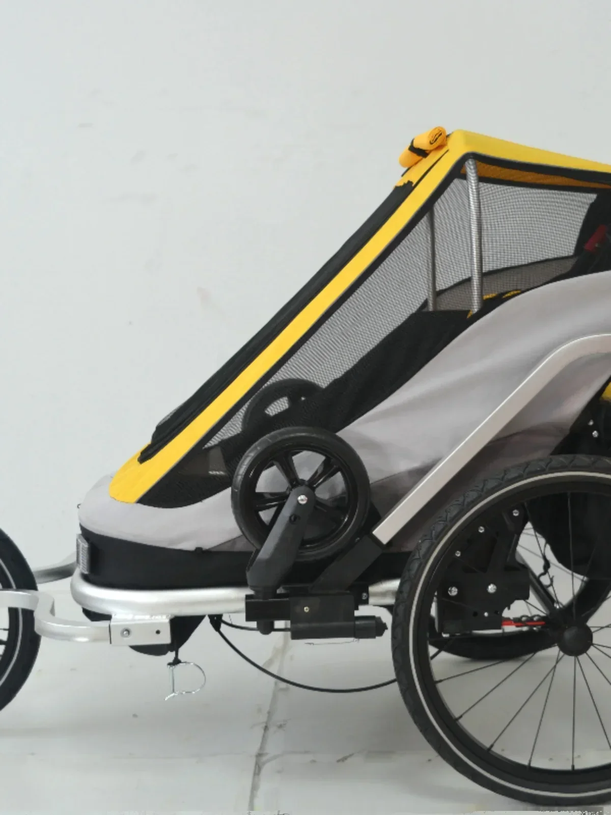 Two-seat children's aluminum alloy push-trailer running cart marathon running cart shock-absorbing bicycle trailer