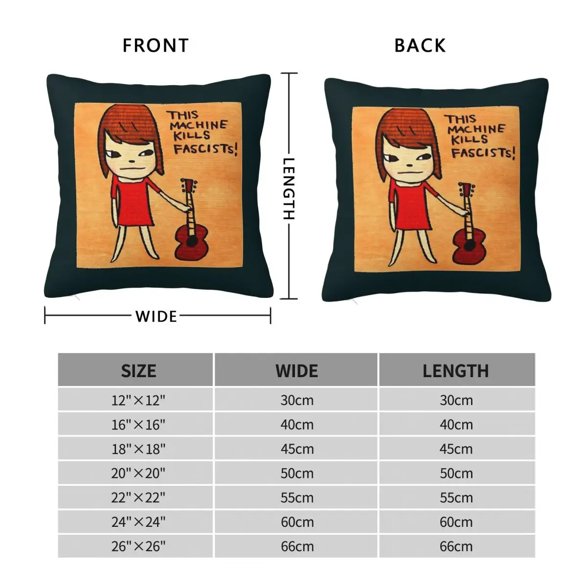 Yoshitomo Nara Machine Kills Pillowcase Polyester Linen Velvet Printed Zip Decor Throw Pillow Case Home Cushion Case