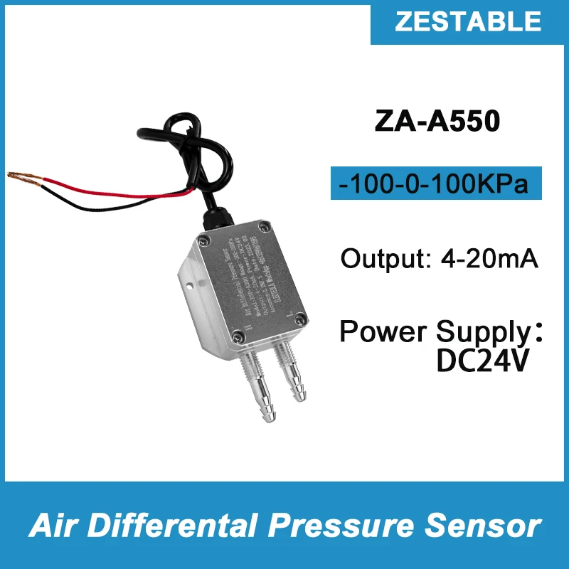 Air Differential Pressure Transmitter -100Kpa-0-100Kpa Negative Pressure Of Pipeline 4-20mA RS485 Output Gas Pressure Sensor