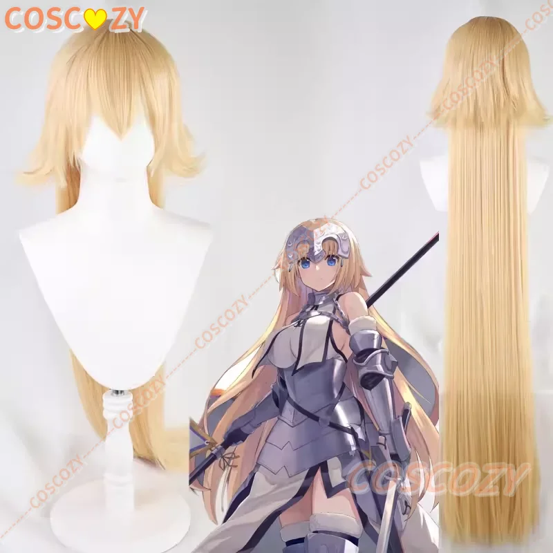 Jeanne D'Arc Pruik Fate/Grand Order FGO Liniaal Lang Blond Gevlochten Pruiken Fate Apocrypha Cosplay Synthetisch Haar voor Halloween Kostuum