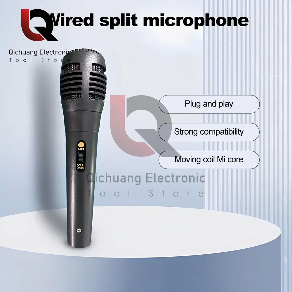 Bluetooth Speaker Wired Microphone 3.5/6.5MM Karaoke Microphone Shockproof Microphone Head Built-in Anti-noise Cotton