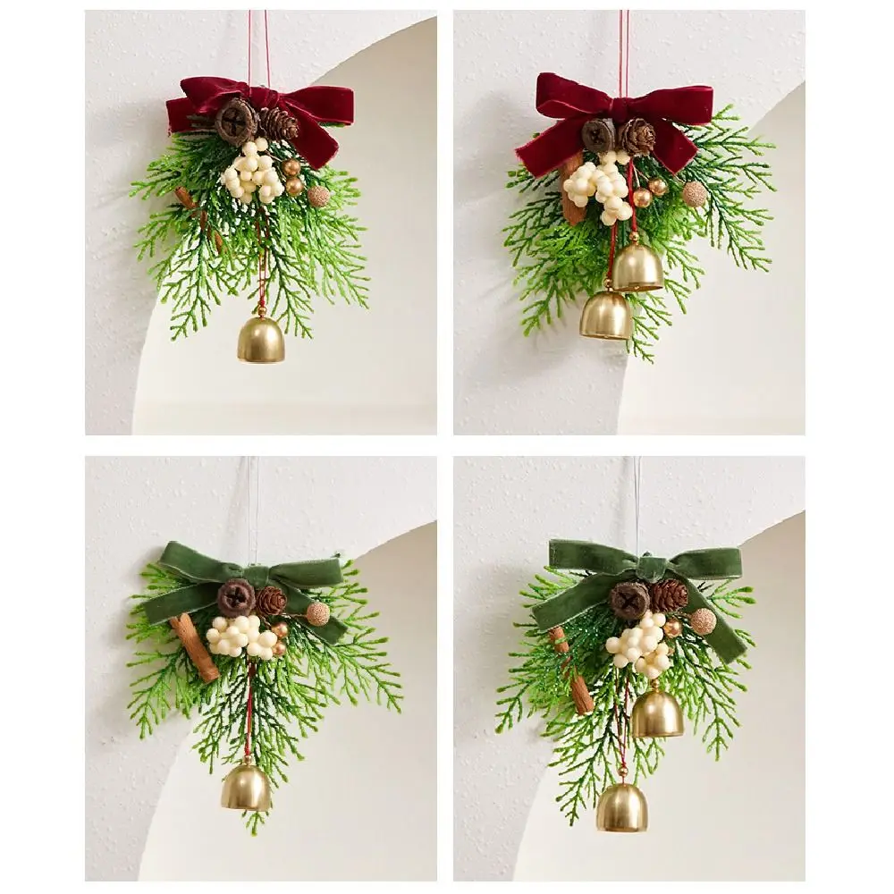 Criativo sino de natal pingente 3d veludo arco árvore de natal pingente pinho artificial som nítido natal jingle bells