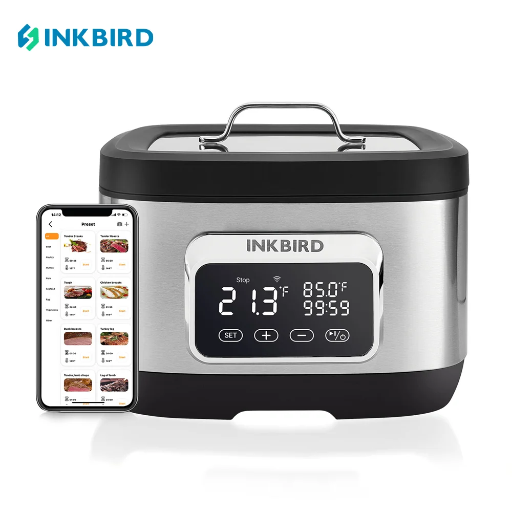 INKBIRD 700W wi-fi Sous Vide maszyna Ultra cicha ISV-500W ue 220V All-In-One Sous Vide kuchenka 3D Alarm ogrzewania wody