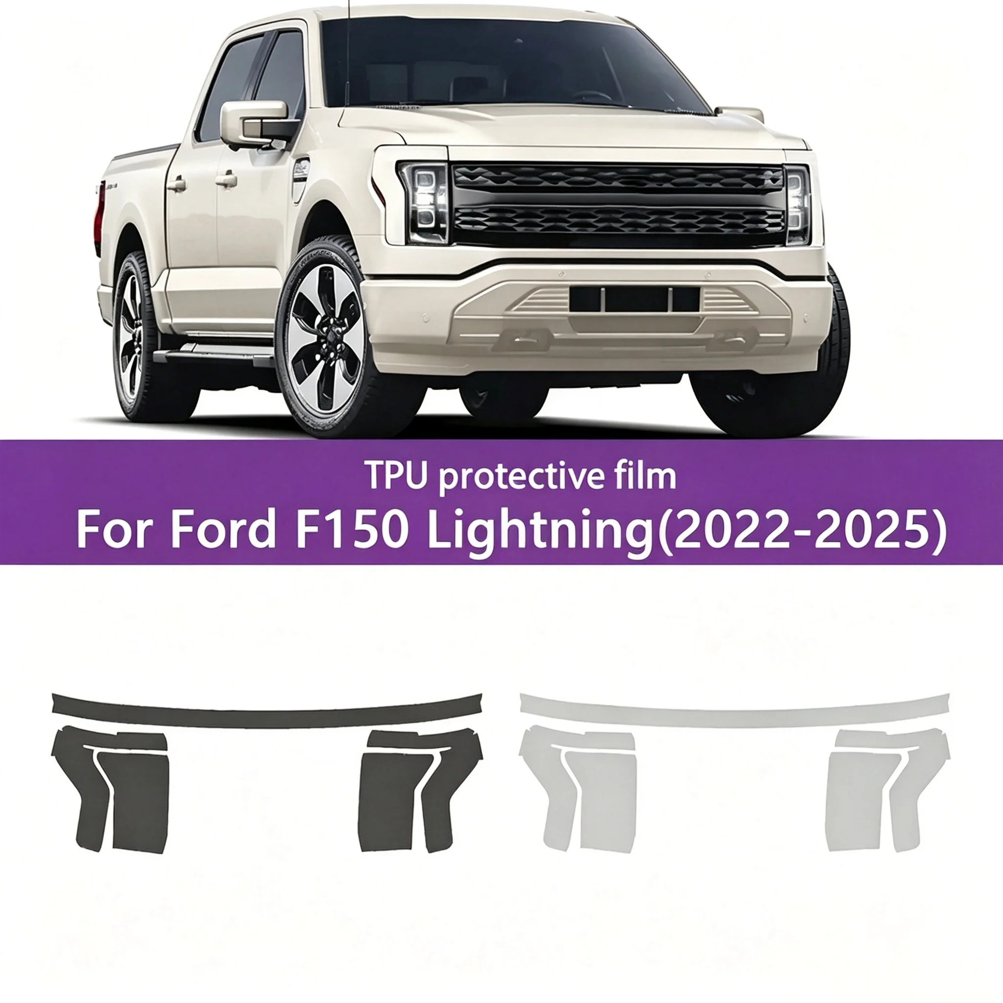 Headlight Transparent TPU Protective Film For Ford F150 F-150 Lightning 2022-2025 Car Tinted Customization PPF Anti-scratch