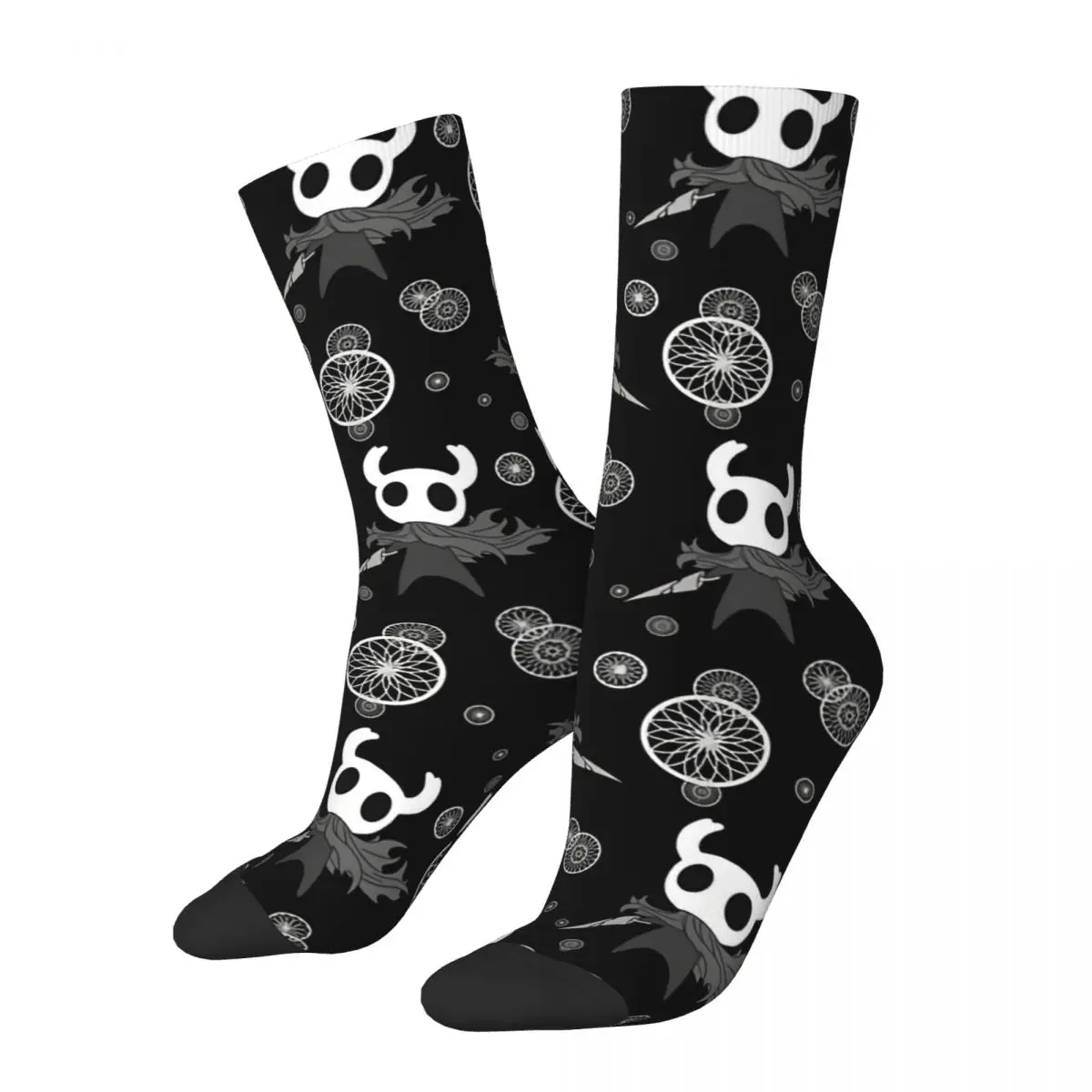 

Happy Men's Socks Hollow Knight Retro Ghost Street Style Crazy Crew Sock Gift Pattern Printed