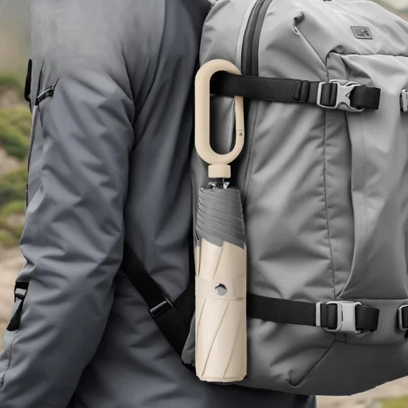 3-Fold Reflective Edge Umbrella Dual Frame Windproof Rainproof Portable Outdoor Umbrella for Travel Hiking Daily Use 접이식 우산