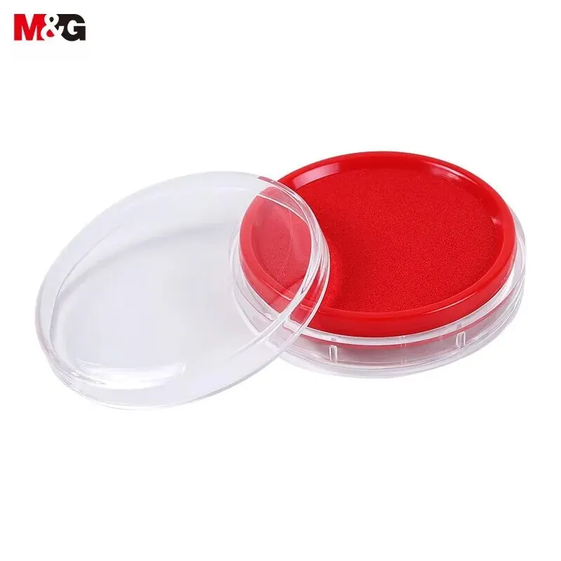 M&G Stationery Φ80mm Transparent round Financial Quick-drying Ink Pad Office Supplies Red 1pc