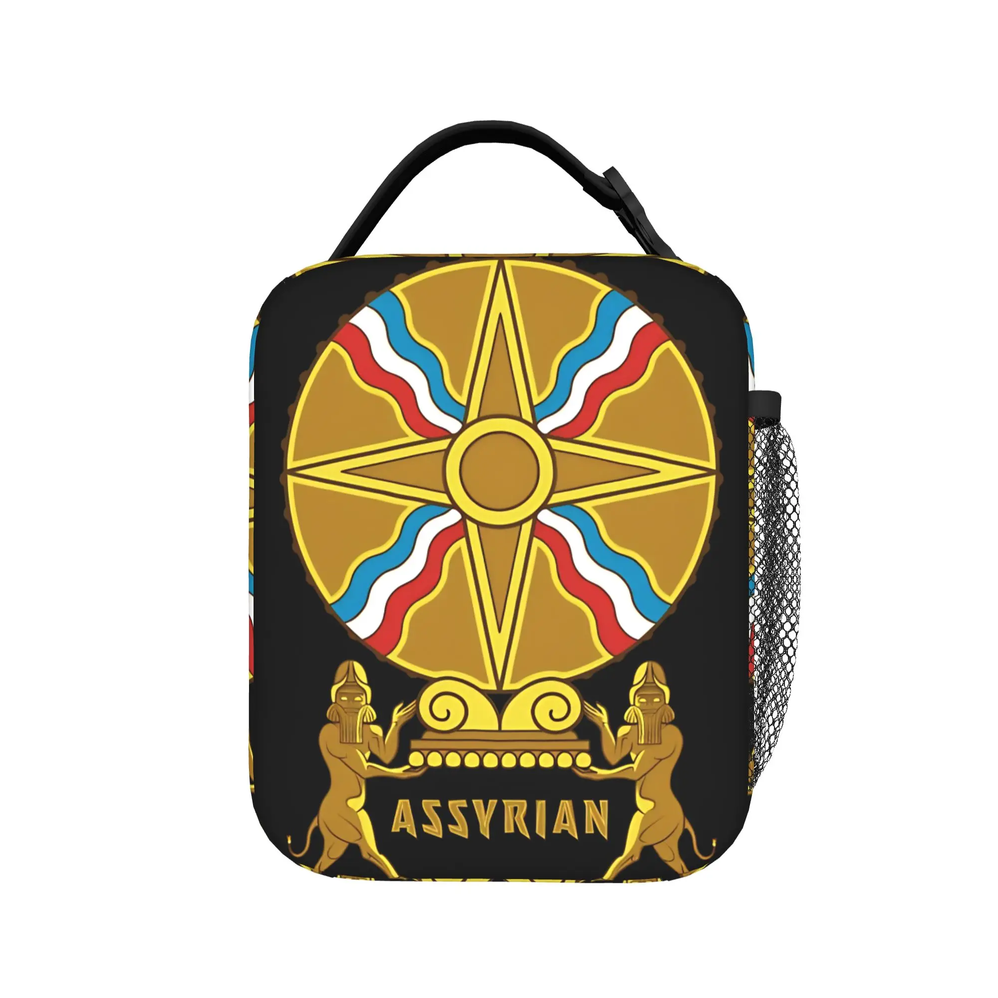 Lunch Bag Assyrian Tablet of Shamash School Lunch Box For Women  Vintage Portable Print Thermal Tote Handbags