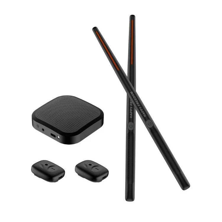 

Electronic Drumsticks Air Drum Stick with 2 Foot Pedals 16D Speaker DSP Level Sound Card Low Delay Portable Electric Rhythm Drum