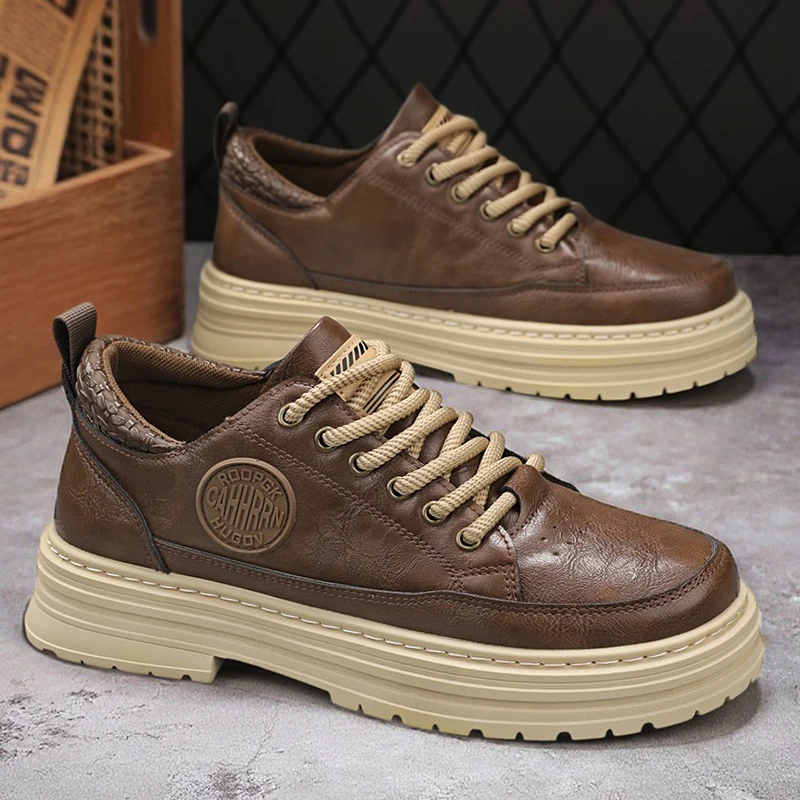 Zapatillas de deporte informales para hombre, zapatos para caminar con plataforma a la moda para hombre, zapatos de trabajo antideslizantes para exteriores, zapatos Tenis de diseñador de marca para hombre