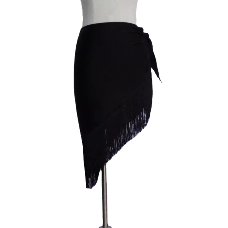 Zwarte Rok Rode Fringe Latin Rok Driehoek Rok Volwassen Sexy Halve Rokken Latin Dance Jurk Vrouwen Hip Pakket Oefenjurk