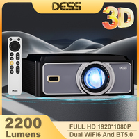 DESS 1080P Full HD New Projector LED 4K Dual WiFi Android Smart TV Projector Home Theater Conference Projector Google Assistant