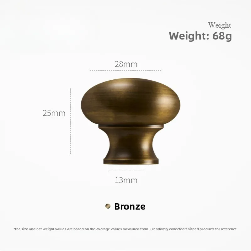 Retro Long Bar Brass Furniture Pull Handles, Minimalist Round Drawer Knobs Light Luxury Decor for Kitchen Cabinet Wardrobe Doors